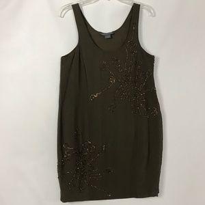 Armani Exchange Silk Tank Mini Dress Womens 0 Beaded Lined
